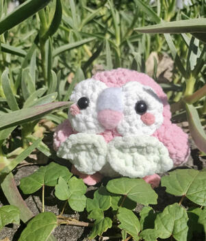 Pink Rowlet Crochet - Chenille Yarn